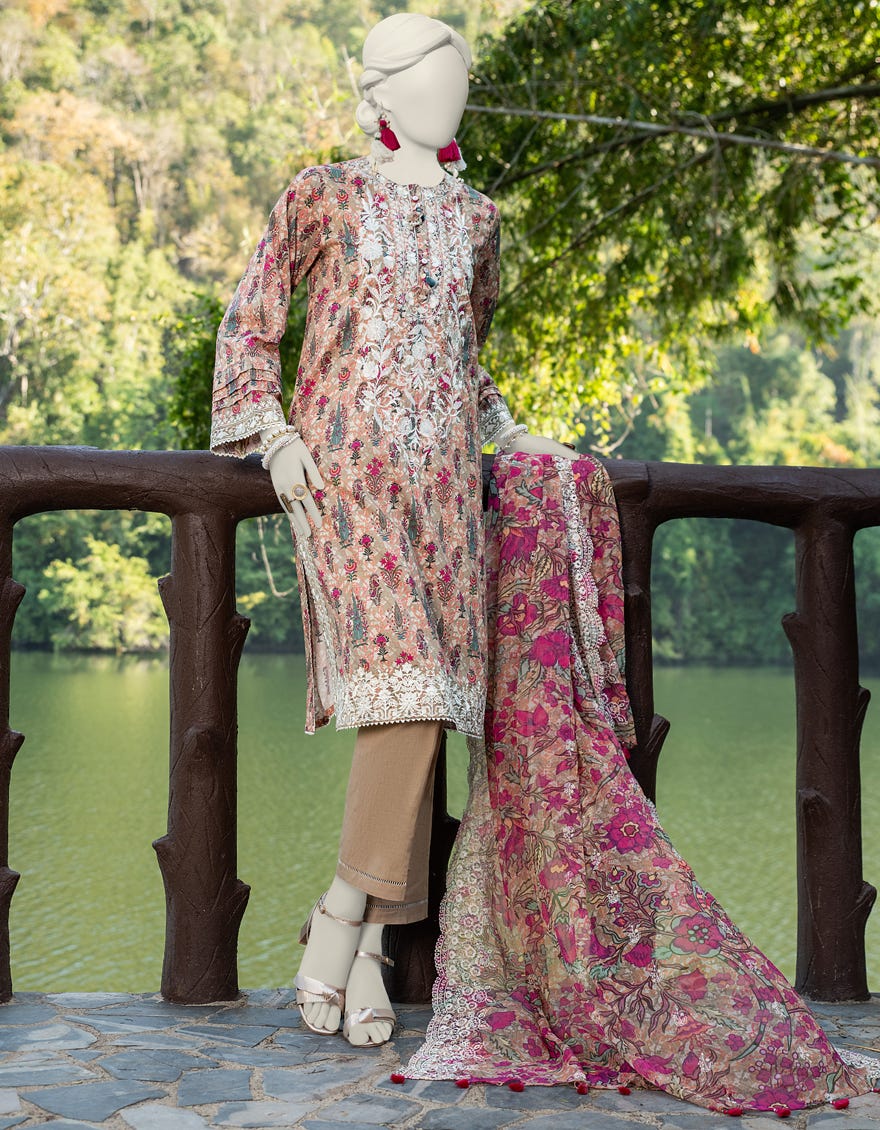 Brown Lawn Unstitched 3 Piece Dress | Jlawn-S-24-093