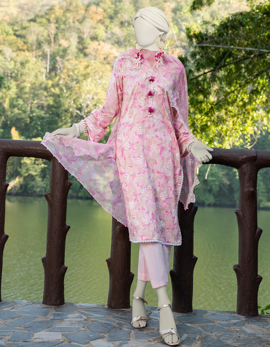 Pink Lawn Unstitched 3 Piece Dress | Jlawn-S-24-094
