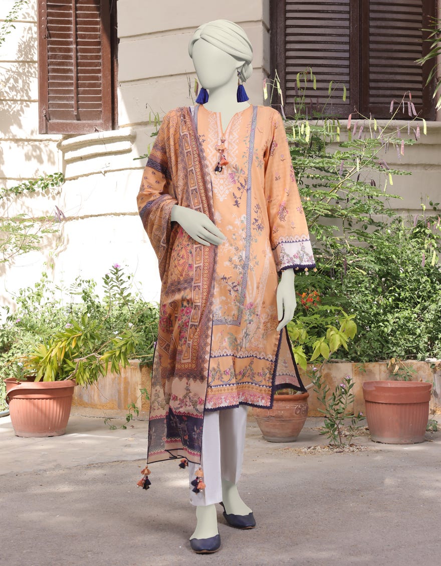 Multicolor Lawn Unstitched 2 Piece Dress | Jlawn-S-Jds-24-1147