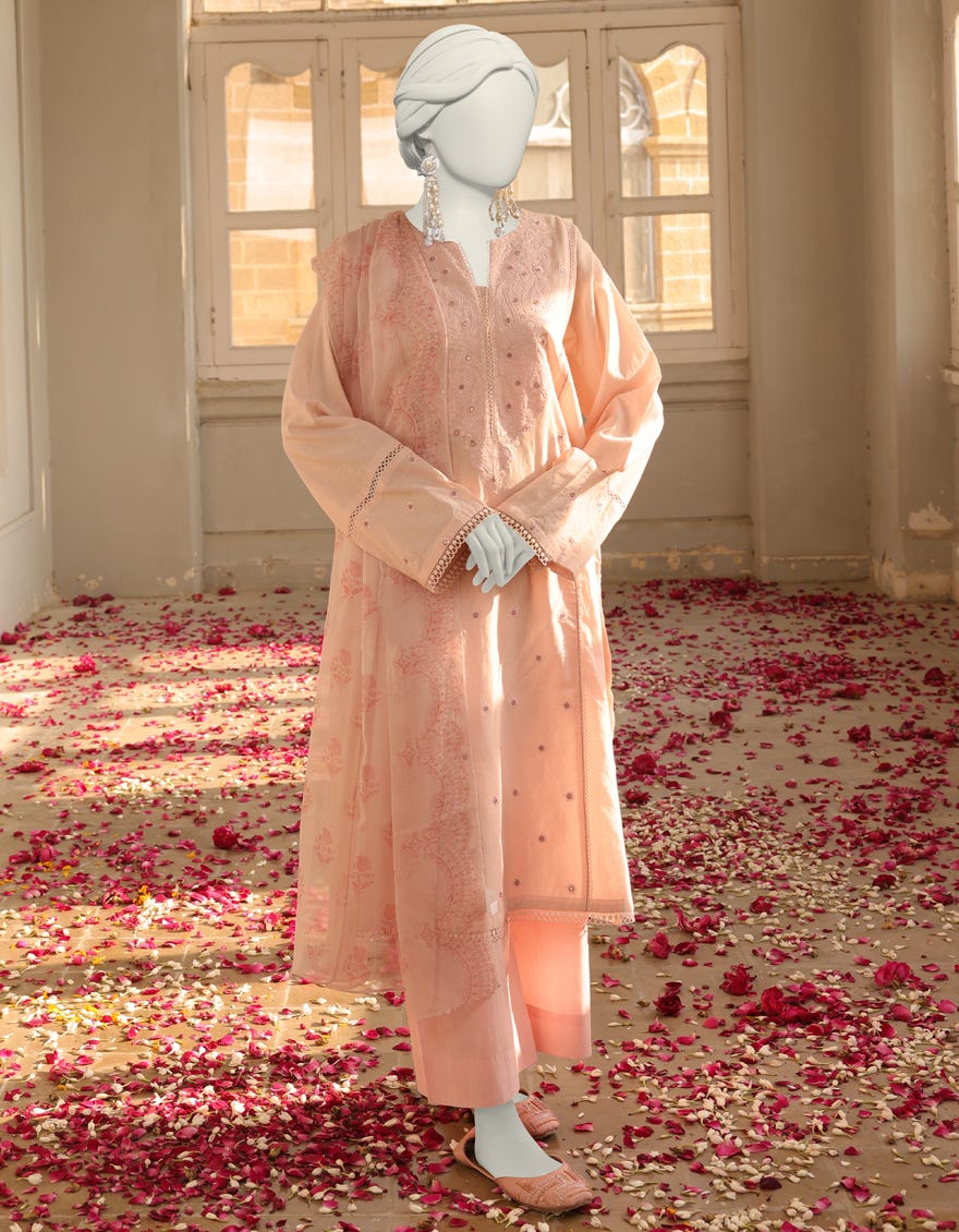 Pink Dyed Stitched 3 Piece | Jlawn-S-24-409