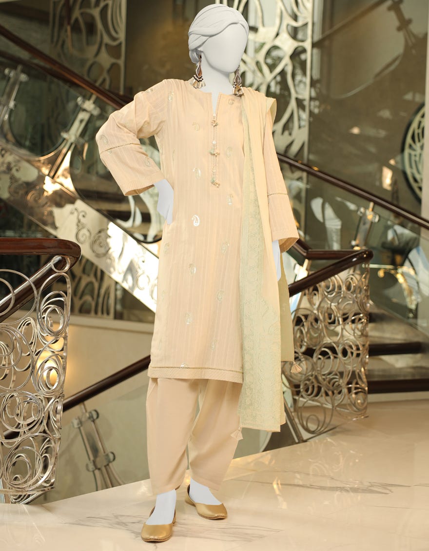 Beige Lawn Stitched 3 Piece | Jlawn-S-24-123