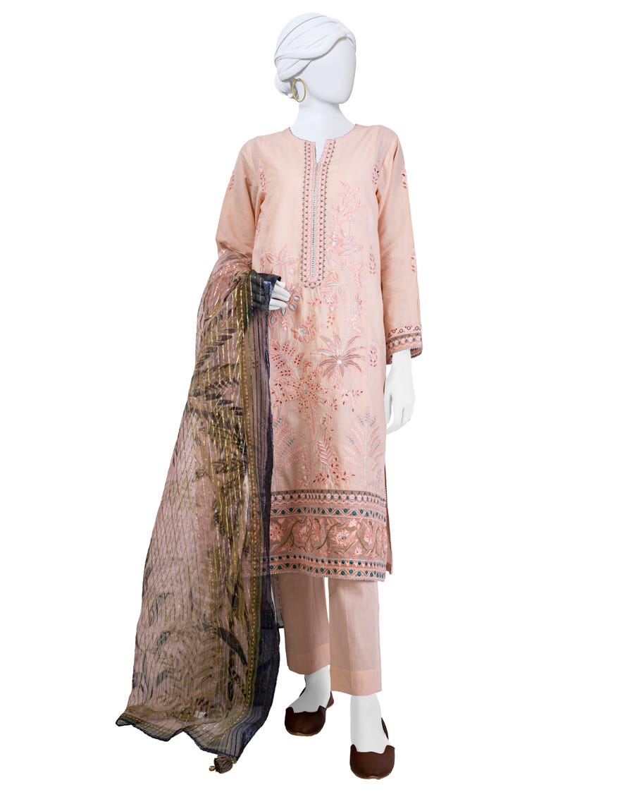Peach Lawn Stitched 3 Piece | Jlawn-S-24-140