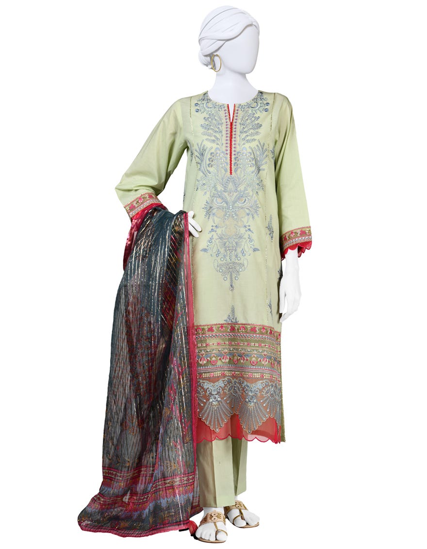 Green Lawn Stitched 3 Piece | Jlawn-S-24-141