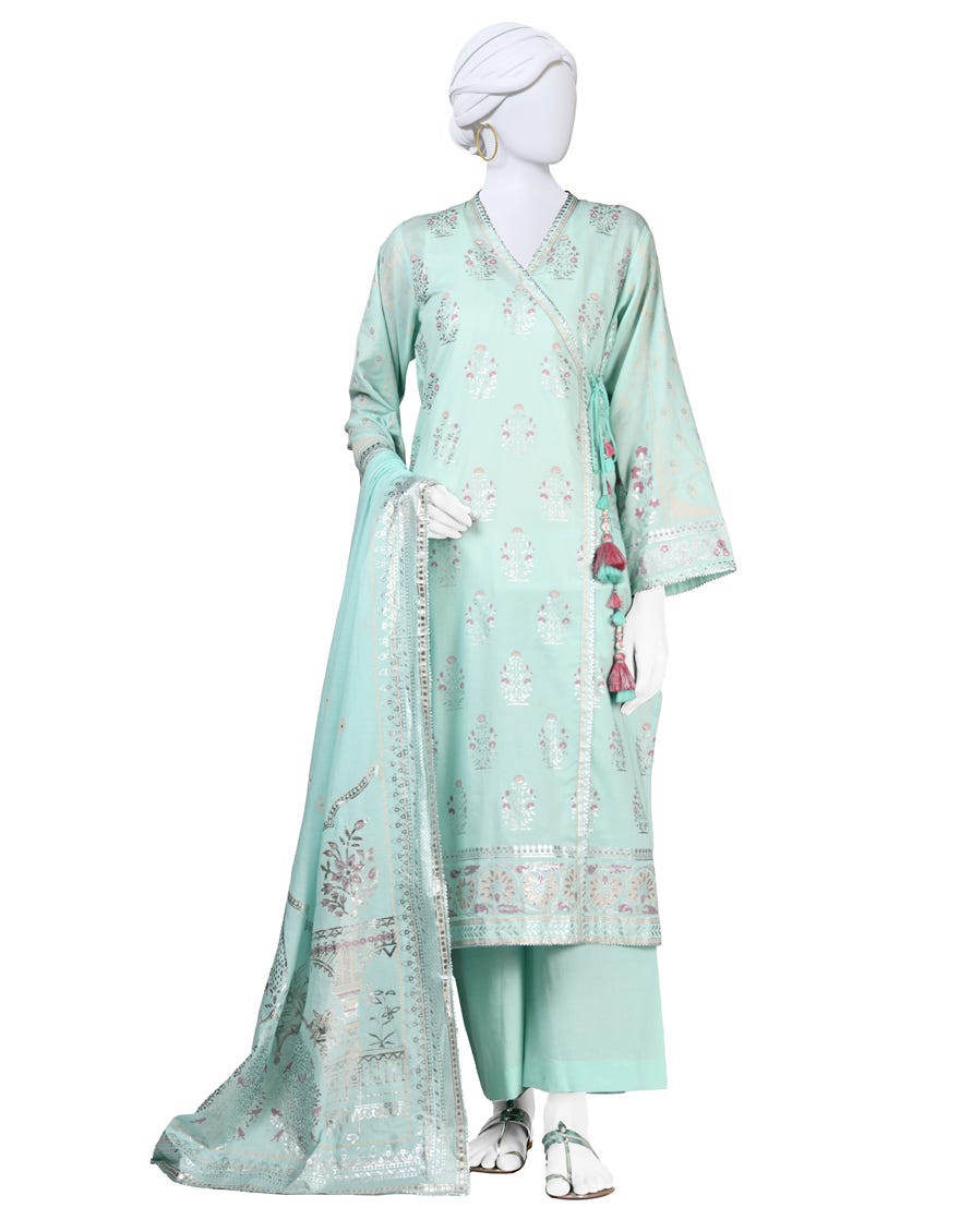 Green Lawn Stitched 3 Piece | Jlawn-S-24-144
