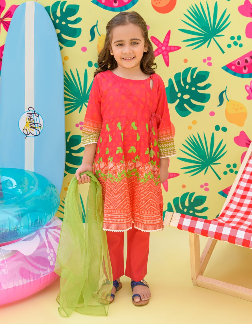 Red Lawn Girls 3 Piece Stitched | Jgkl-S-24-1505