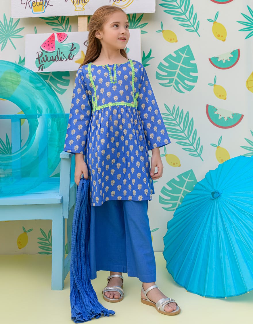Blue Lawn Girls 3 Piece Stitched | Jgkl-S-24-1518