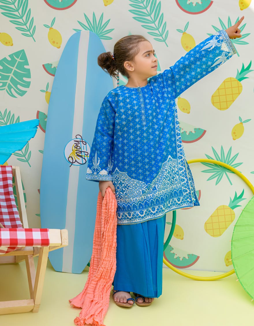 Blue Lawn Girls 3 Piece Stitched | Jgkl-S-24-1520