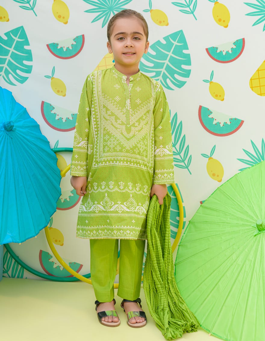 Green Lawn Girls 3 Piece Stitched | Jgkl-S-24-1523