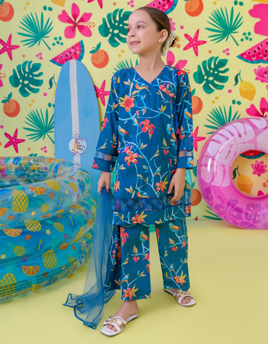 Blue Lawn Girls 3 Piece Stitched | Jgkl-S-24-1526