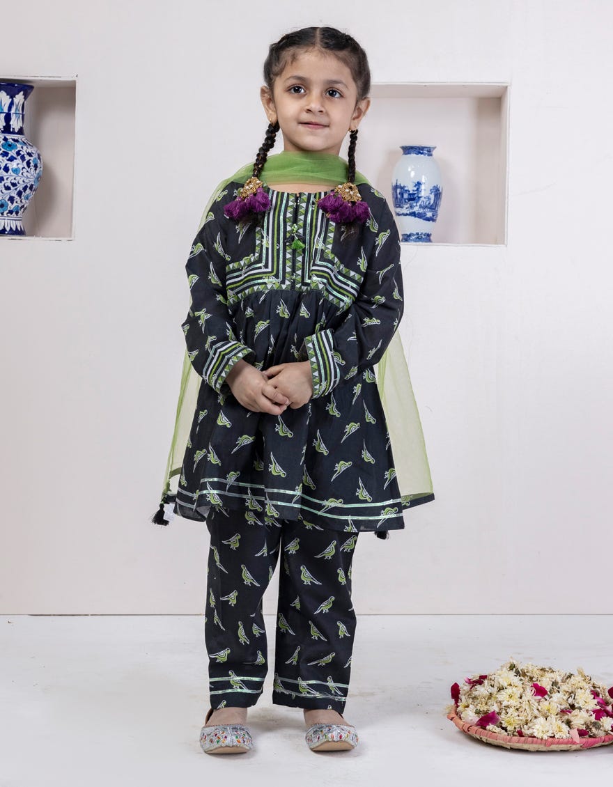 Black Lawn Stitched 3 Piece | Jgkl-S-24-1544