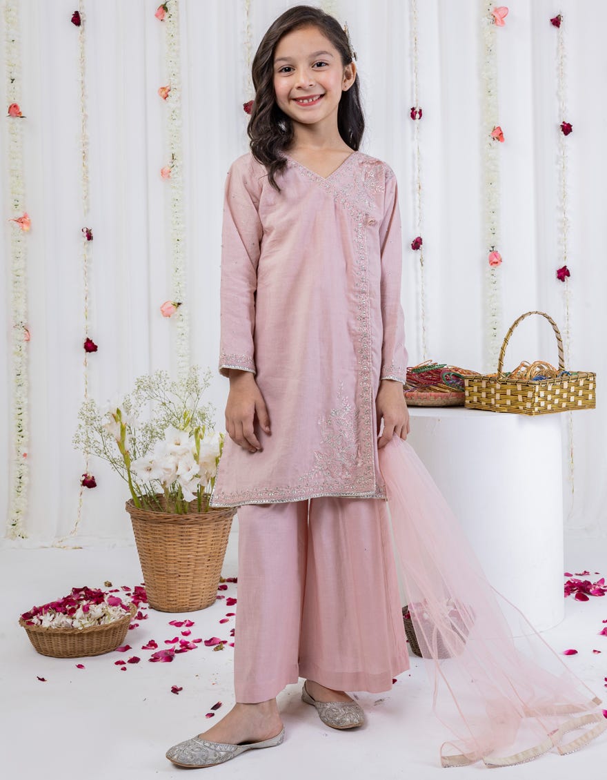 Pink Lawn Stitched 3 Piece | Jgkl-S-24-1553