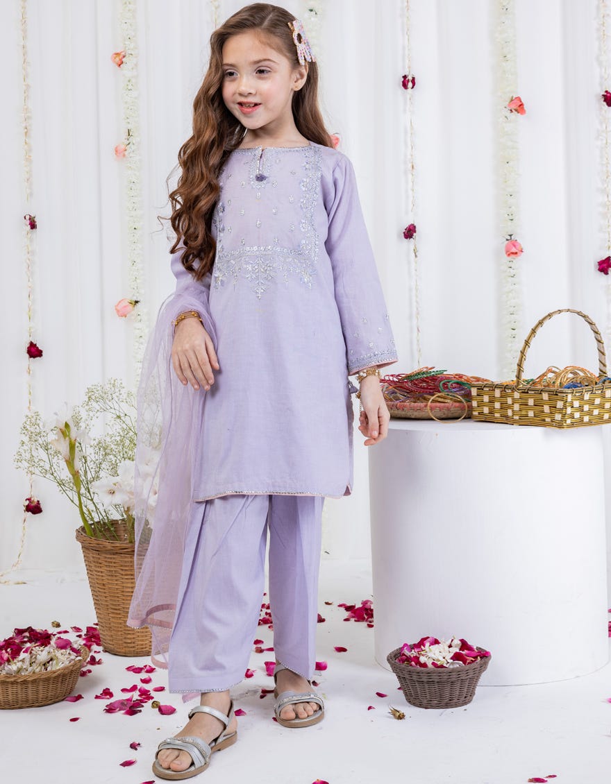 Lilac Lawn Stitched 3 Piece | Jgkl-S-24-1556