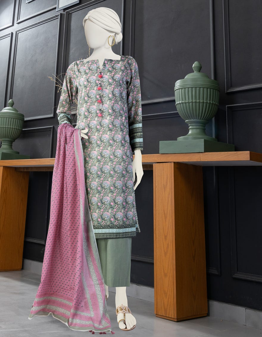 Green Lawn Unstitched 3 Piece Dress | Jlawn-S-24-155