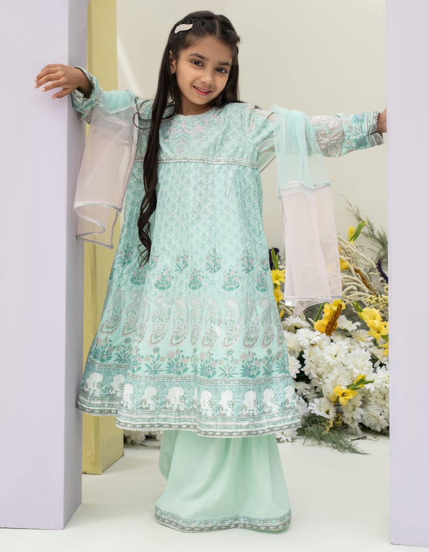Green Lawn 3 Piece Stitched Dress | Jgkl-S-24-1566