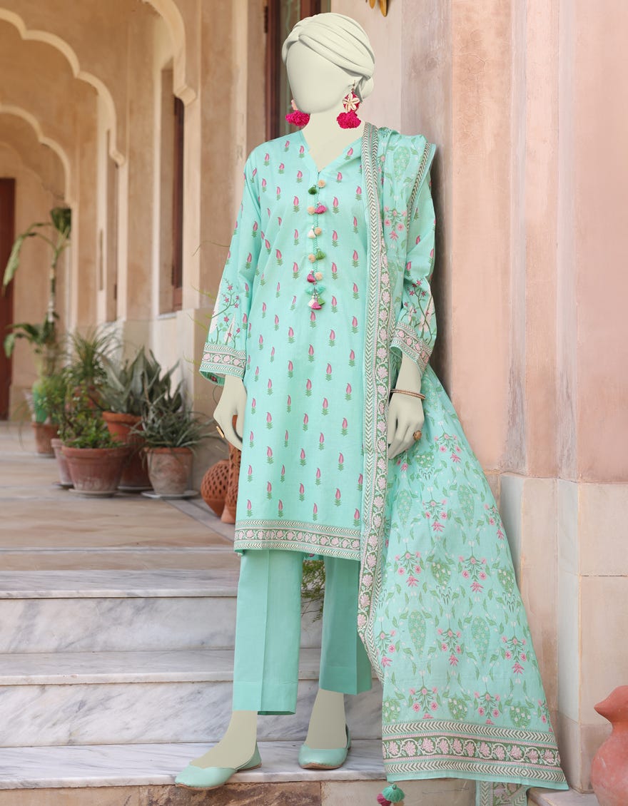 Green Lawn 3 Piece Unstitched | Jlawn-S-24-160