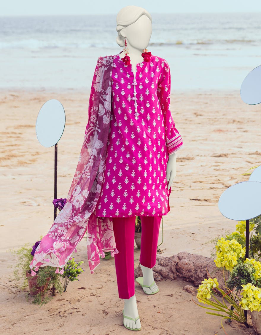 Pink Lawn Unstitched 3 Piece Dress | Jlawn-S-24-163