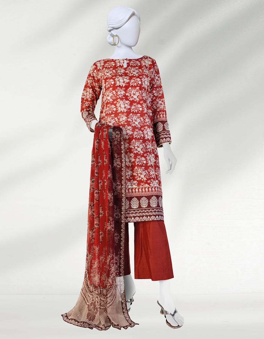 Red Lawn Unstitched 3 Piece Dress | Jlawn-S-24-165