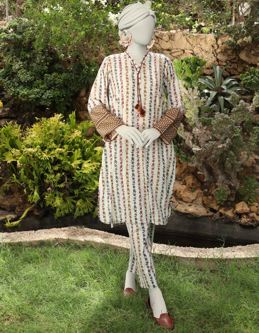 Multicolor Lawn 2 Piece Stitched Dress | Jlawn-S-Jst-24-1686