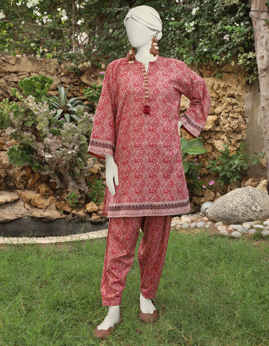 Brown Lawn 2 Piece Stitched Dress | Jlawn-S-Jst-24-1687