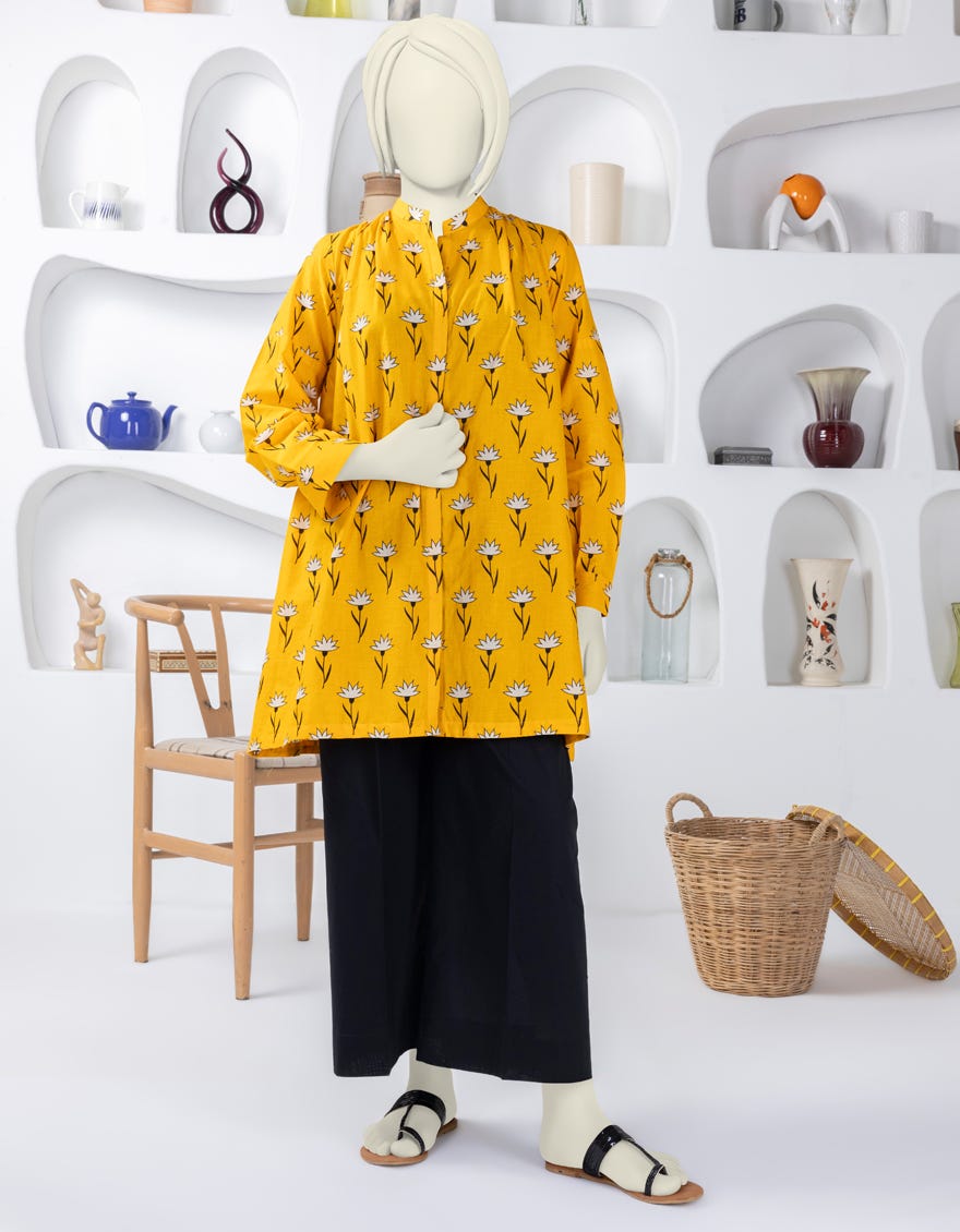 Yellow Lawn Kurti | Jygk-S-Ygkl-171-24