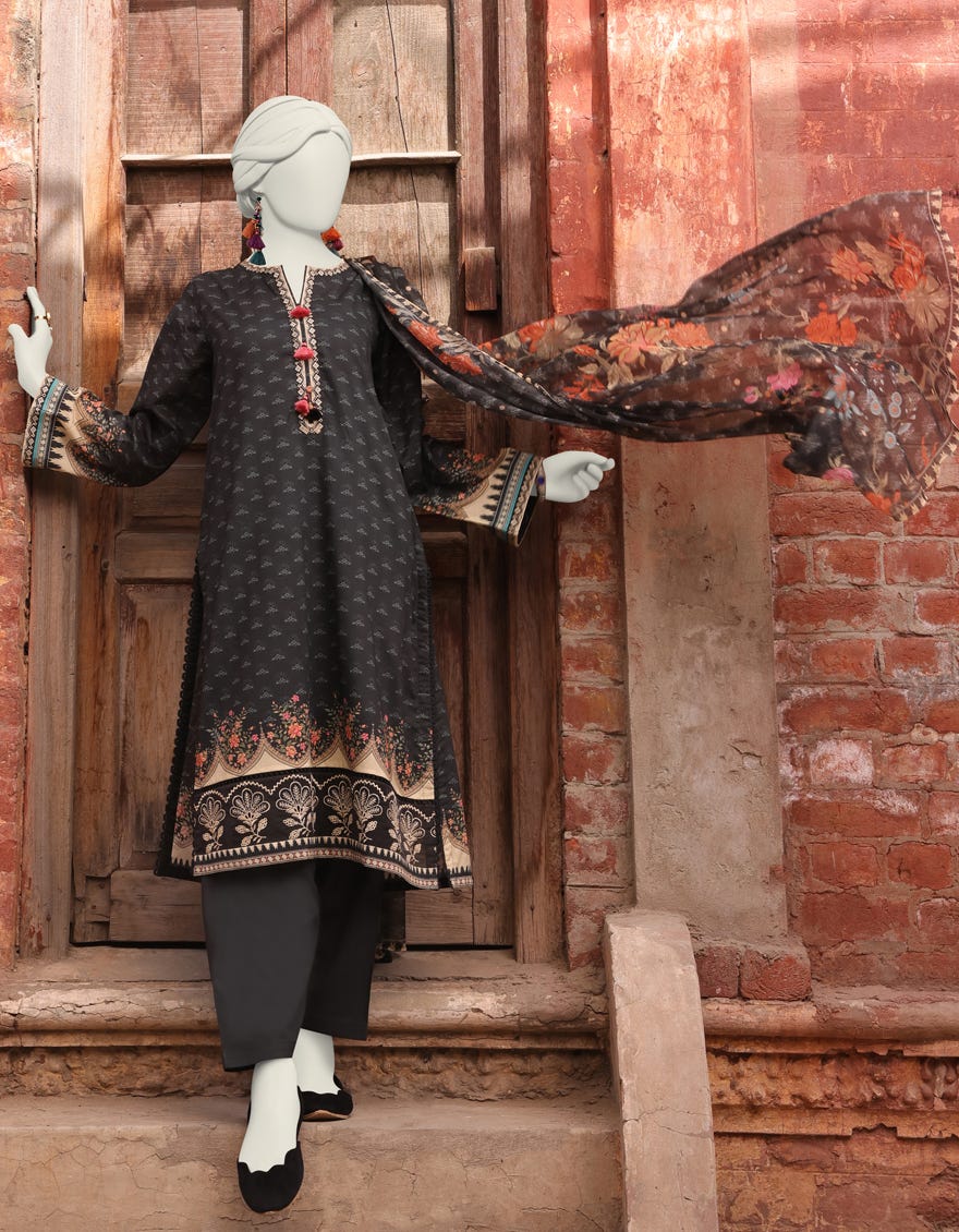 Black Lawn Unstitched 3 Piece Dress | Jlawn-S-24-169