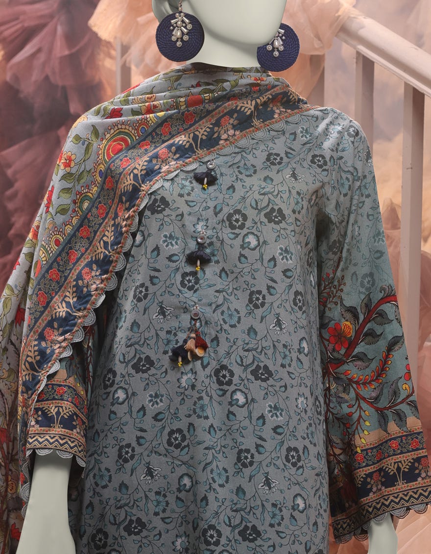 MULTICOLOR CAMBRIC PRINTED UNSTITCHED 3PC