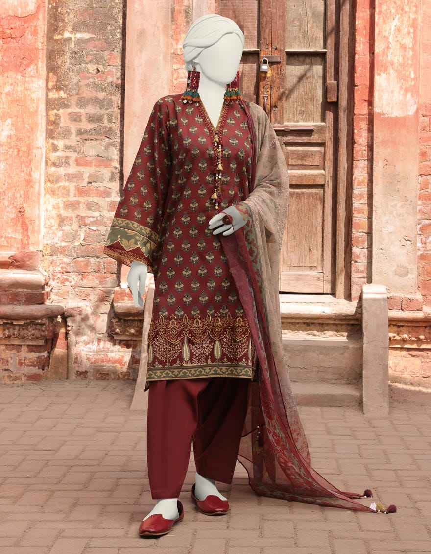 Brown Lawn Unstitched 3 Piece Dress | Jlawn-S-24-170