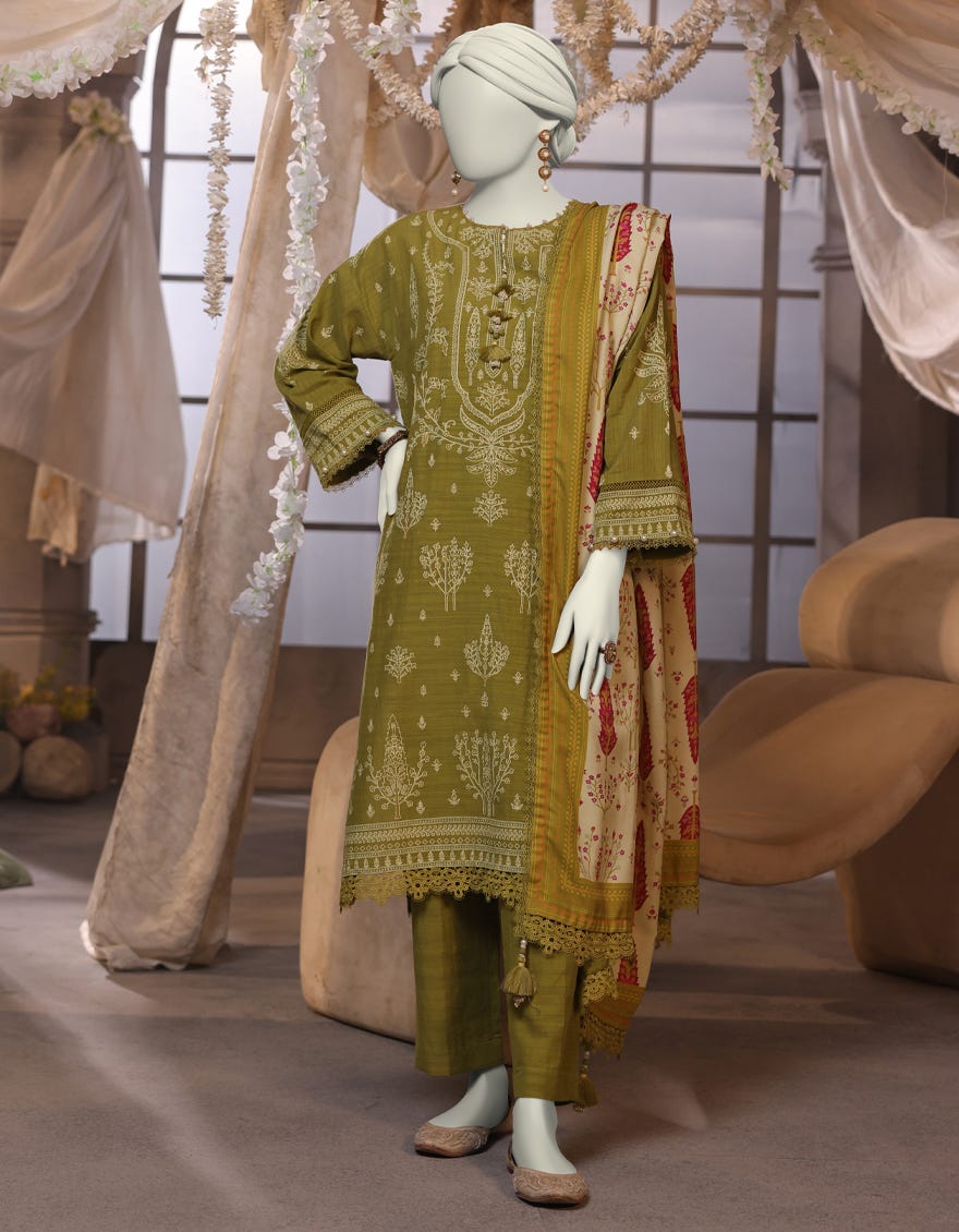 MULTICOLOR KHADDAR PRINTED UNSTITCHED 3PC