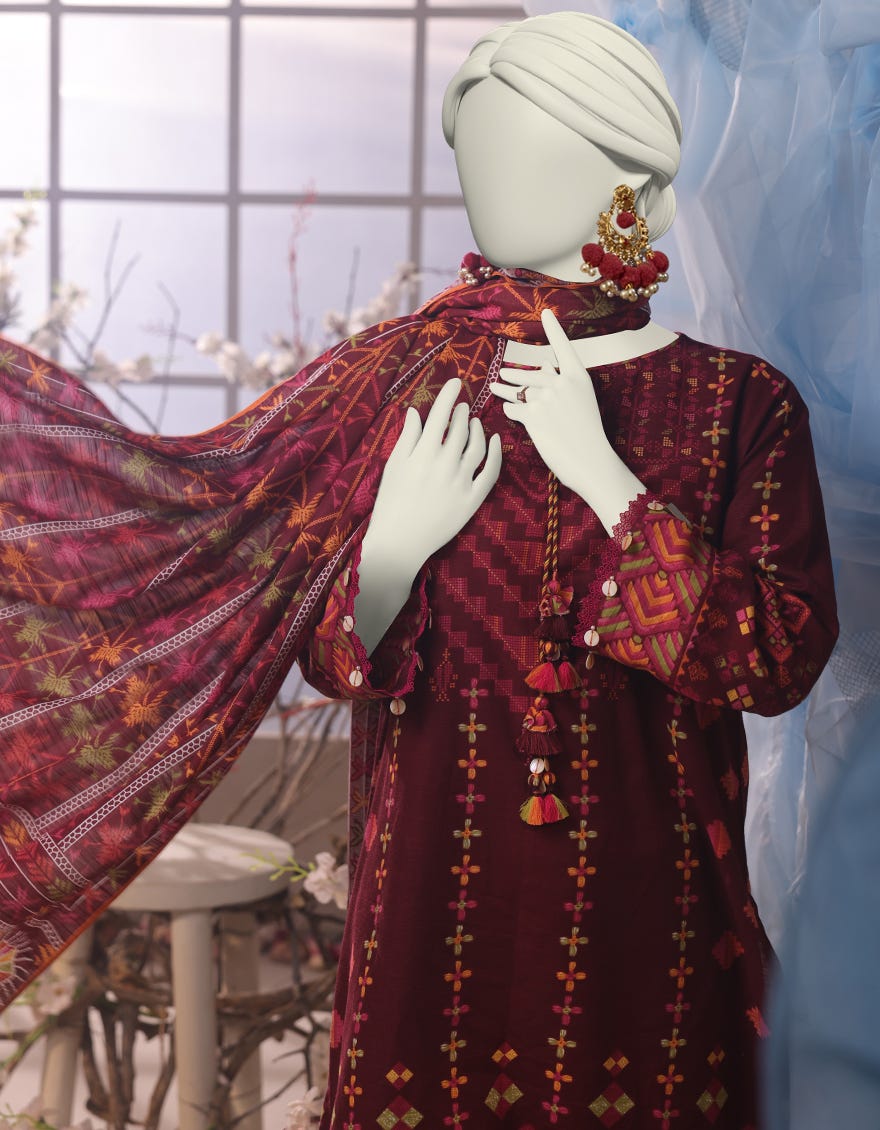 MULTICOLOR KHADDAR PRINTED UNSTITCHED 3PC