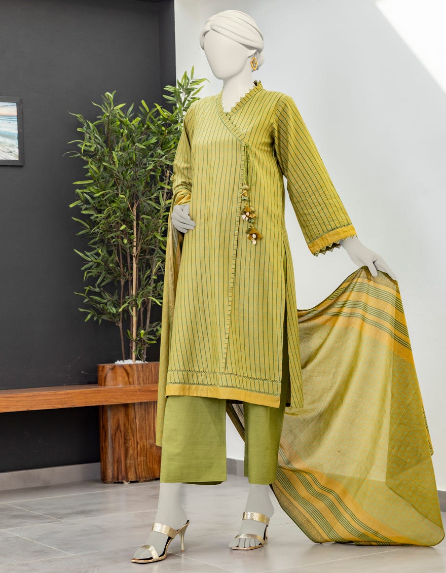 MULTICOLOR LAWN UNSTITCHED 3PC | JLAWN-S-24-176
