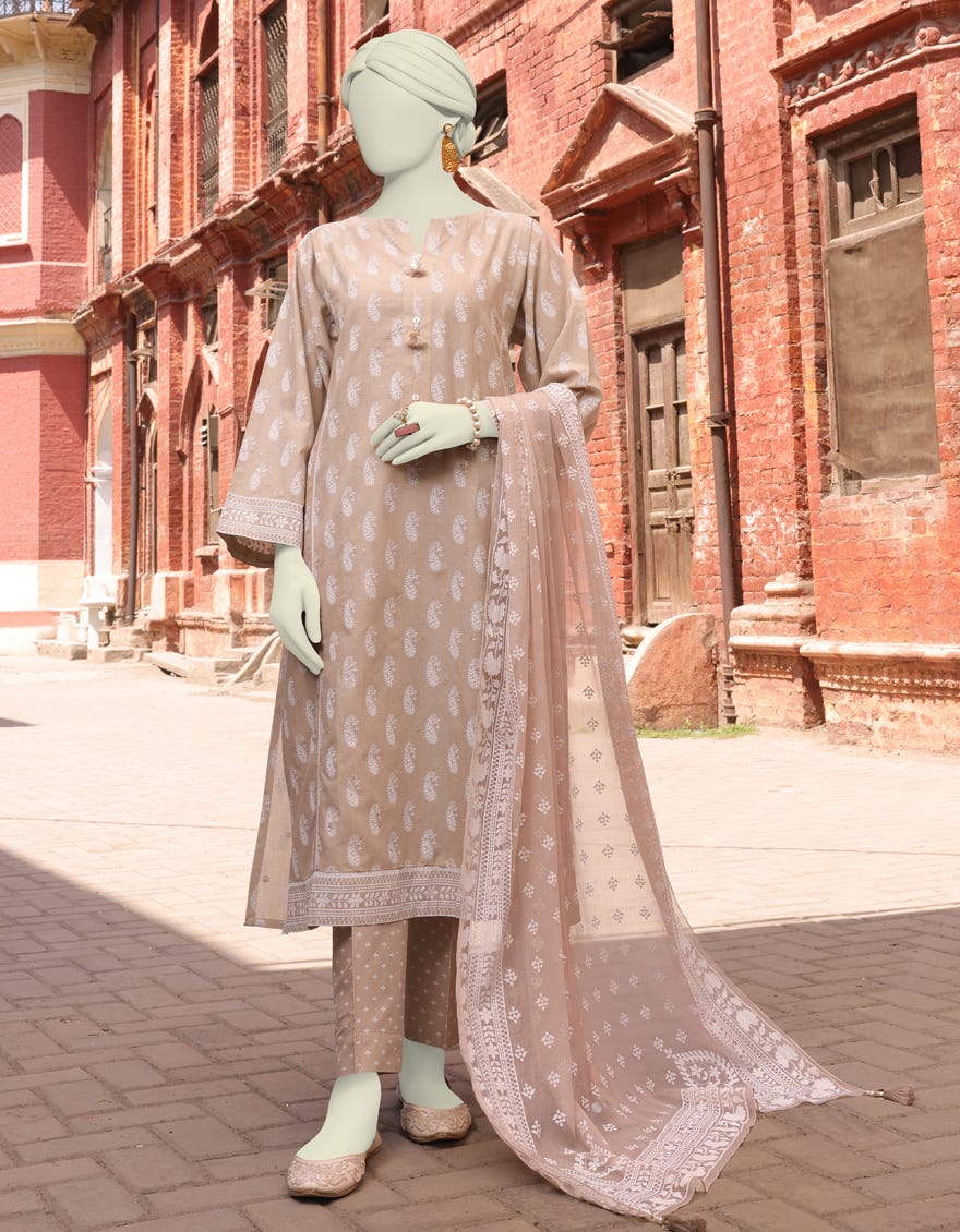 Beige Lawn Unstitched 3 Piece Dress | Jlawn-S-24-178
