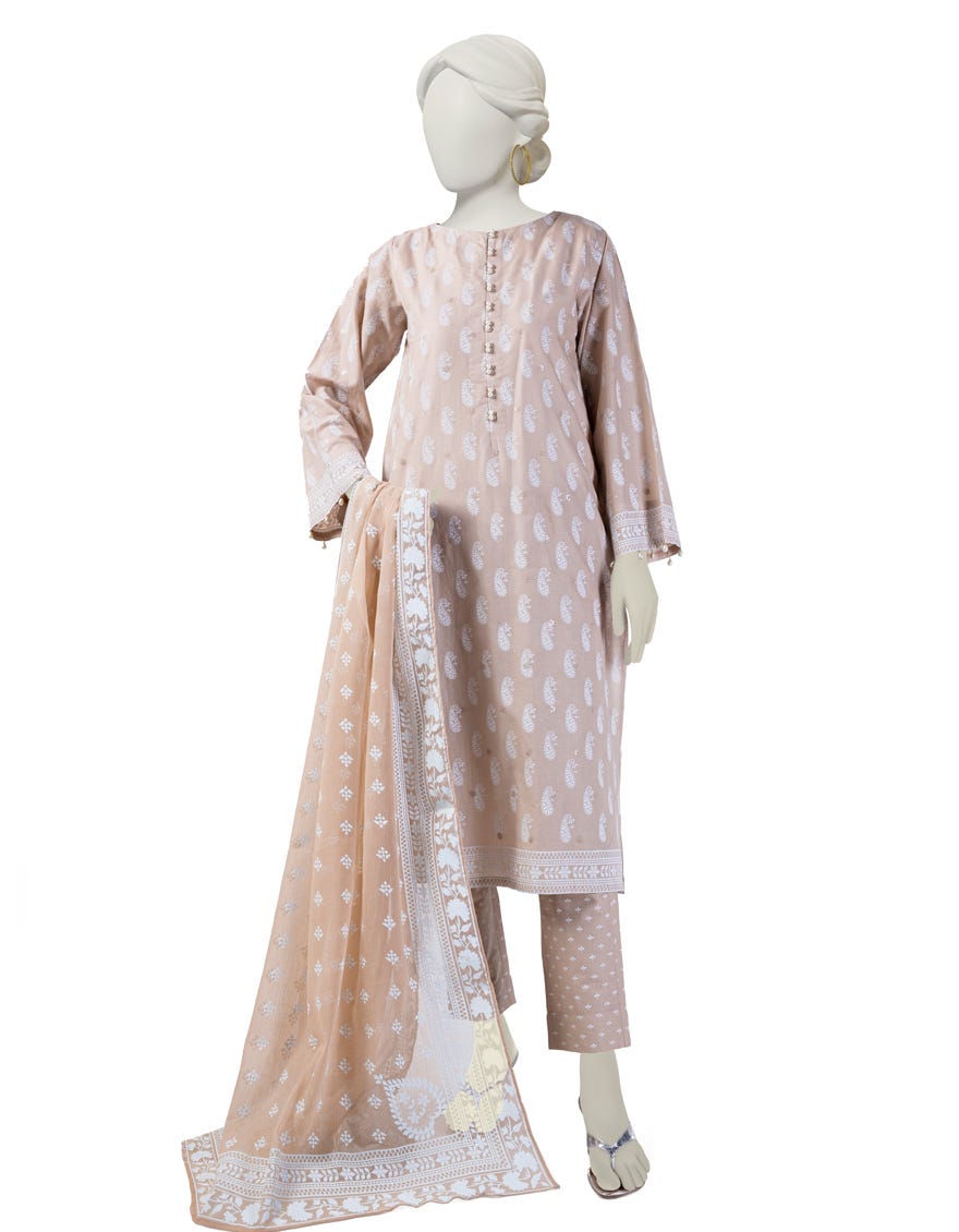 Beige Lawn 3 Piece Stitched Dress | Jlawn-S-24-178