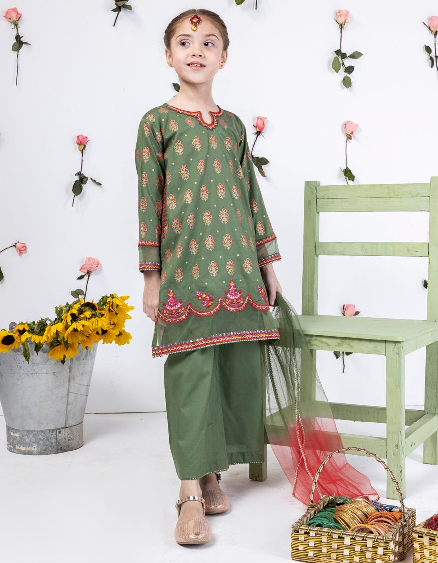Green Lawn Stitched 3 Piece | Jgk-S-24-1906