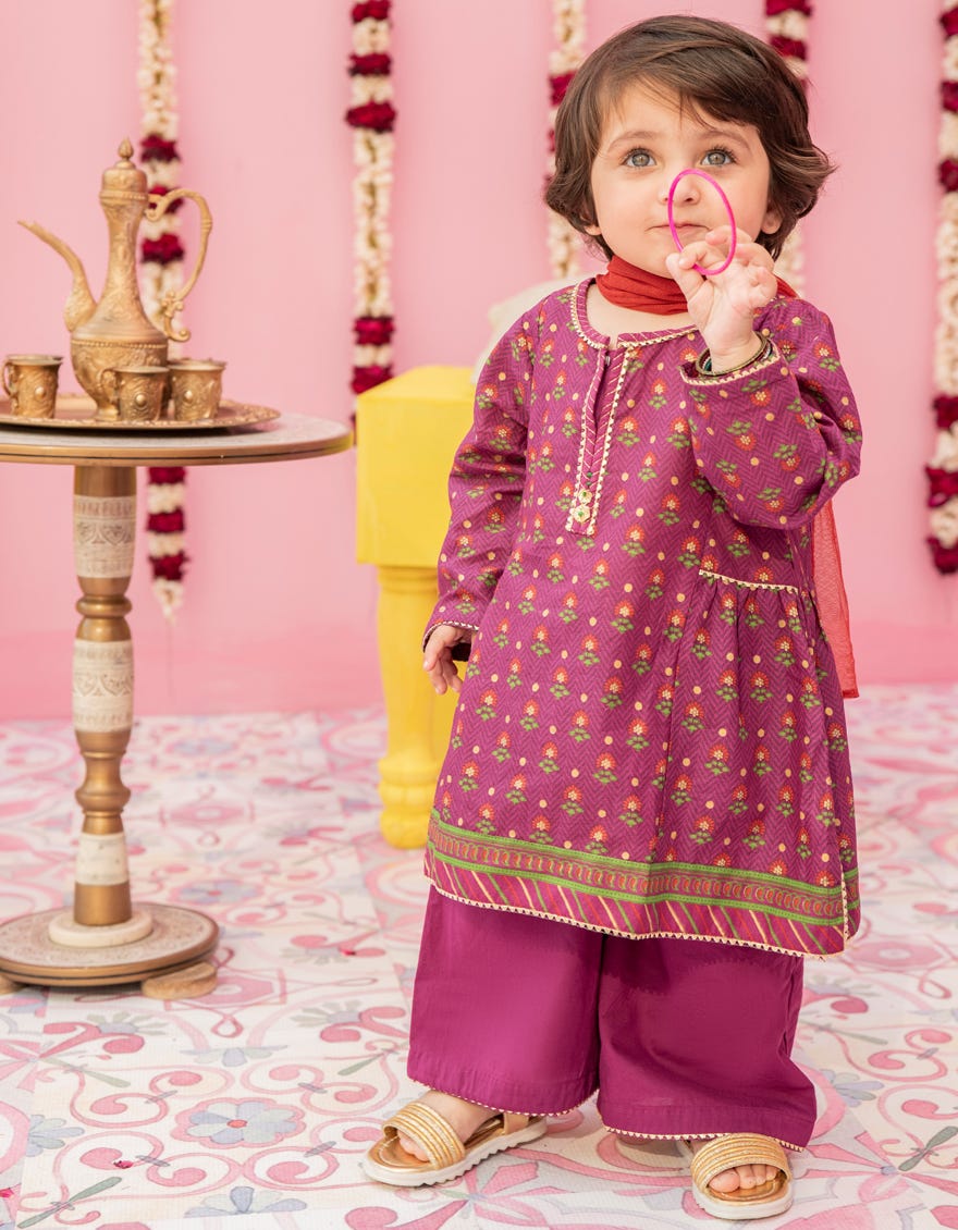 PURPLE LAWN STITCHED 3PC | JGK-S-24-1920