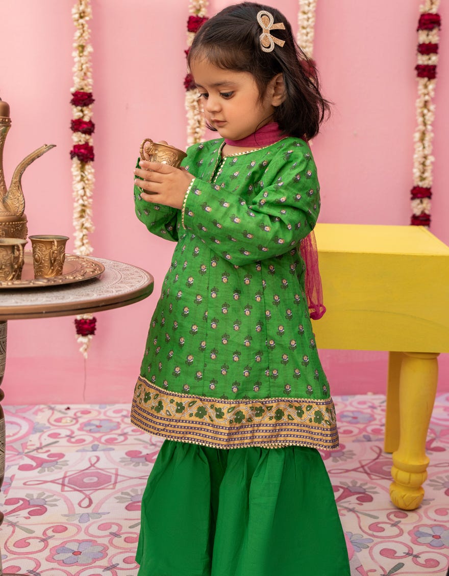 GREEN LAWN STITCHED 3PC | JGK-S-24-1925