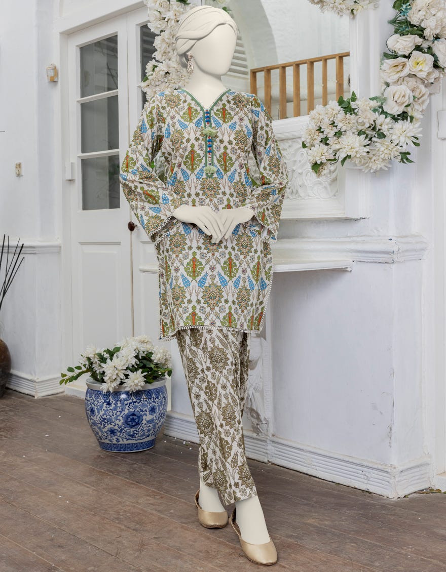 Multicolor Lawn Printed Unstitched 2 Piece Dress | Jjls-S-Jw2-24-2006