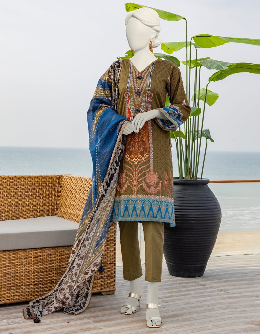 Green Lawn Unstitched 3 Piece Dress | Jlawn-S-24-200