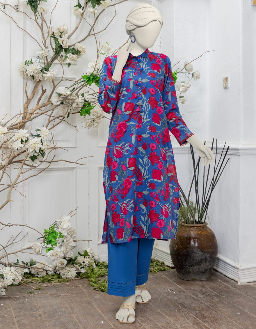 Multicolor Lawn Printed Unstitched 2 Piece Dress | Jjls-S-Jw2-24-2013
