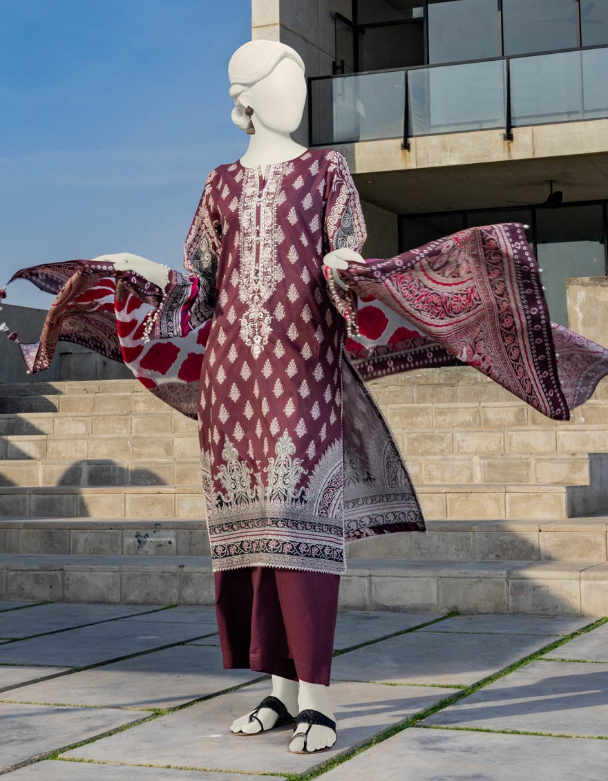 Multicolor Lawn Unstitched 3 Piece Dress | Jlawn-S-24-205