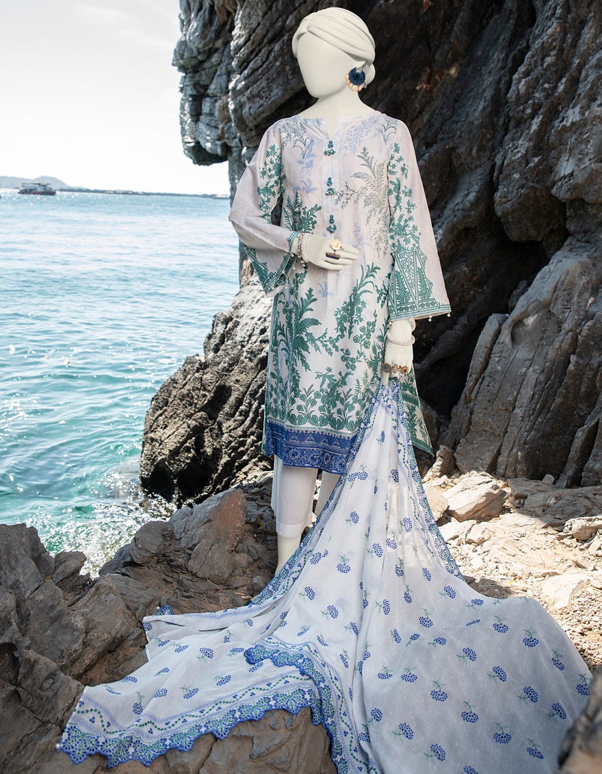 Off White Lawn Unstitched 3 Piece Dress | Jlawn-S-24-213