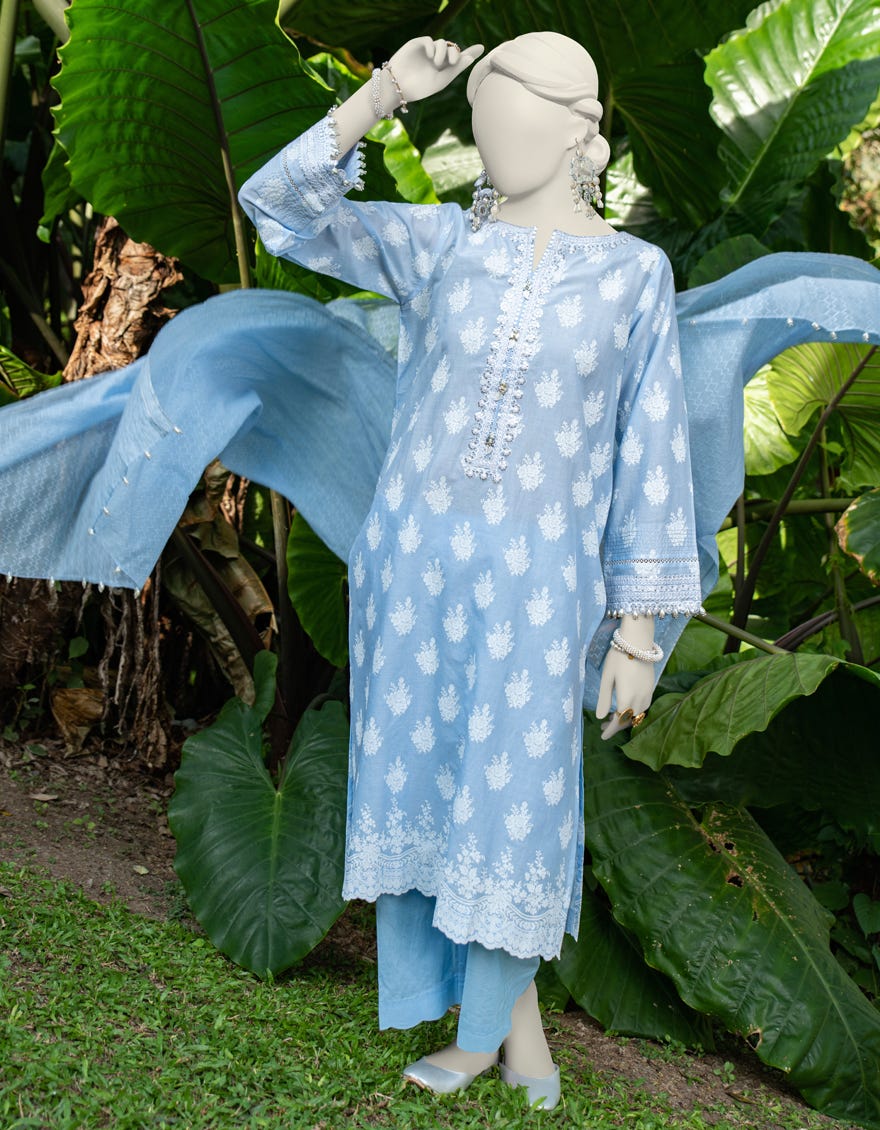 Light Blue Lawn Unstitched 3 Piece Dress | Jlawn-S-24-218