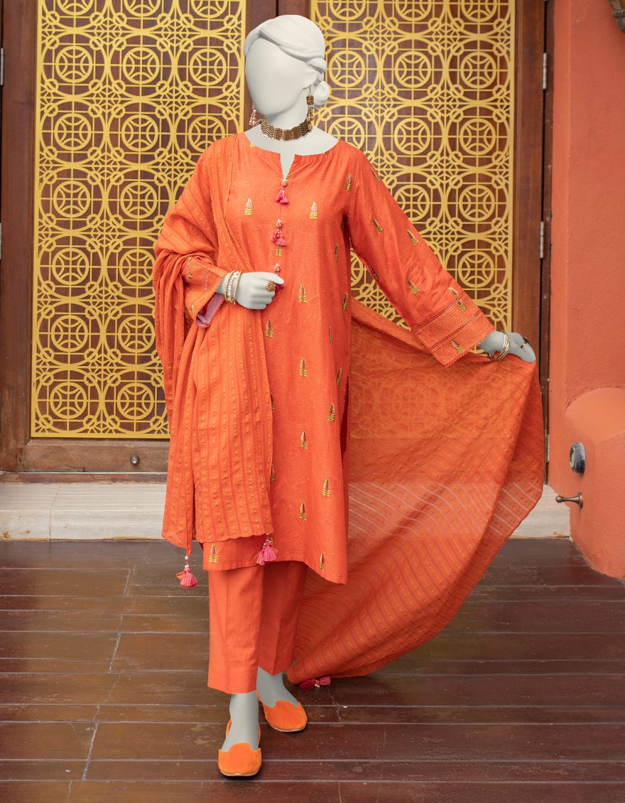 Orange Lawn Unstitched 3 Piece Dress | Jlawn-S-24-219