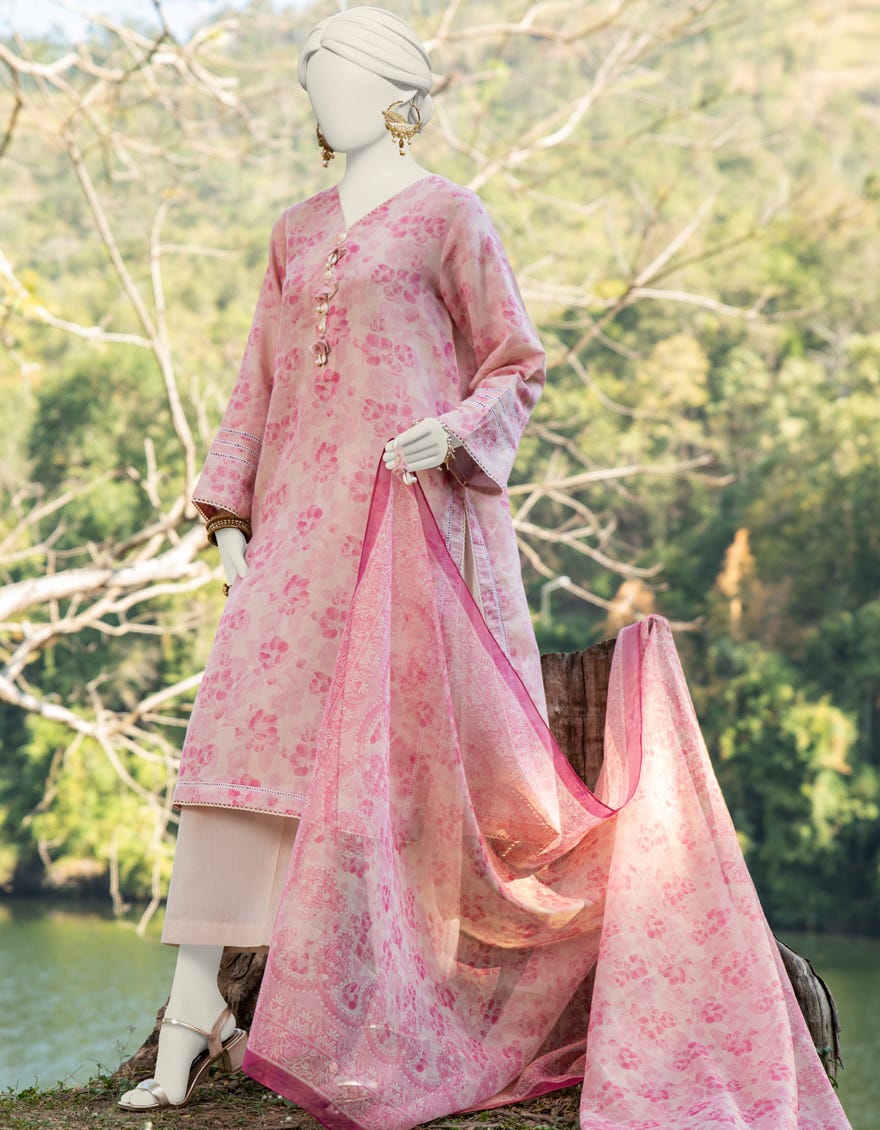Multicolor Dobby Unstitched 3 Piece Dress | Jlawn-S-24-237