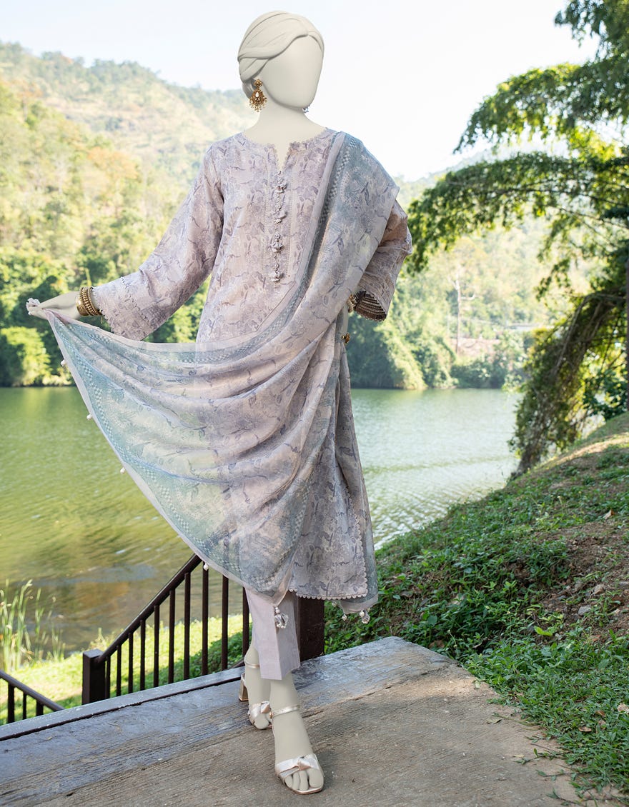 Multicolor Dobby Unstitched 3 Piece Dress | Jlawn-S-24-242