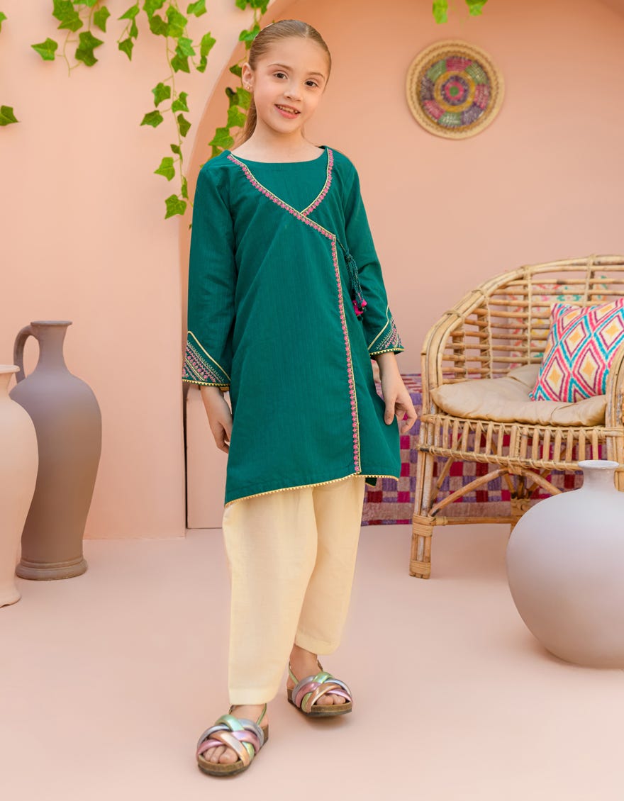 Green Textured Kurti | Jglk-S-24-2525