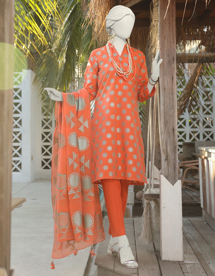 Pink Jacquard Unstitched 3 Piece Dress | Jlawn-S-24-258
