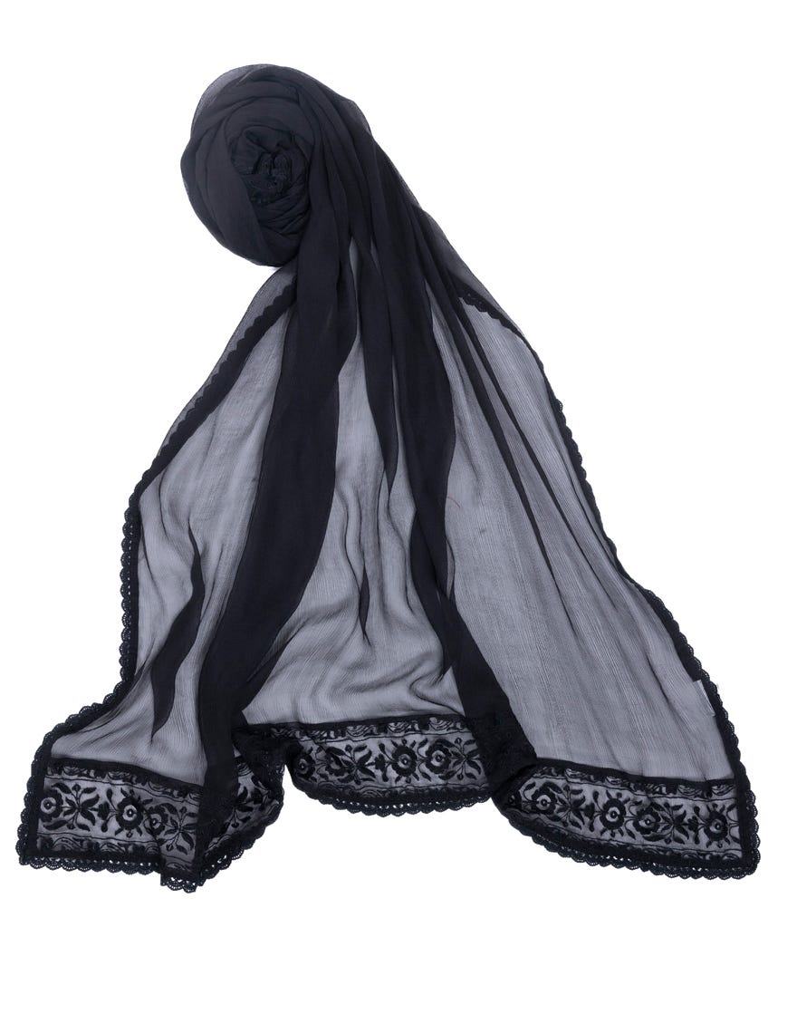Black Chiffon Dupatta | Jldp-S-24-2617