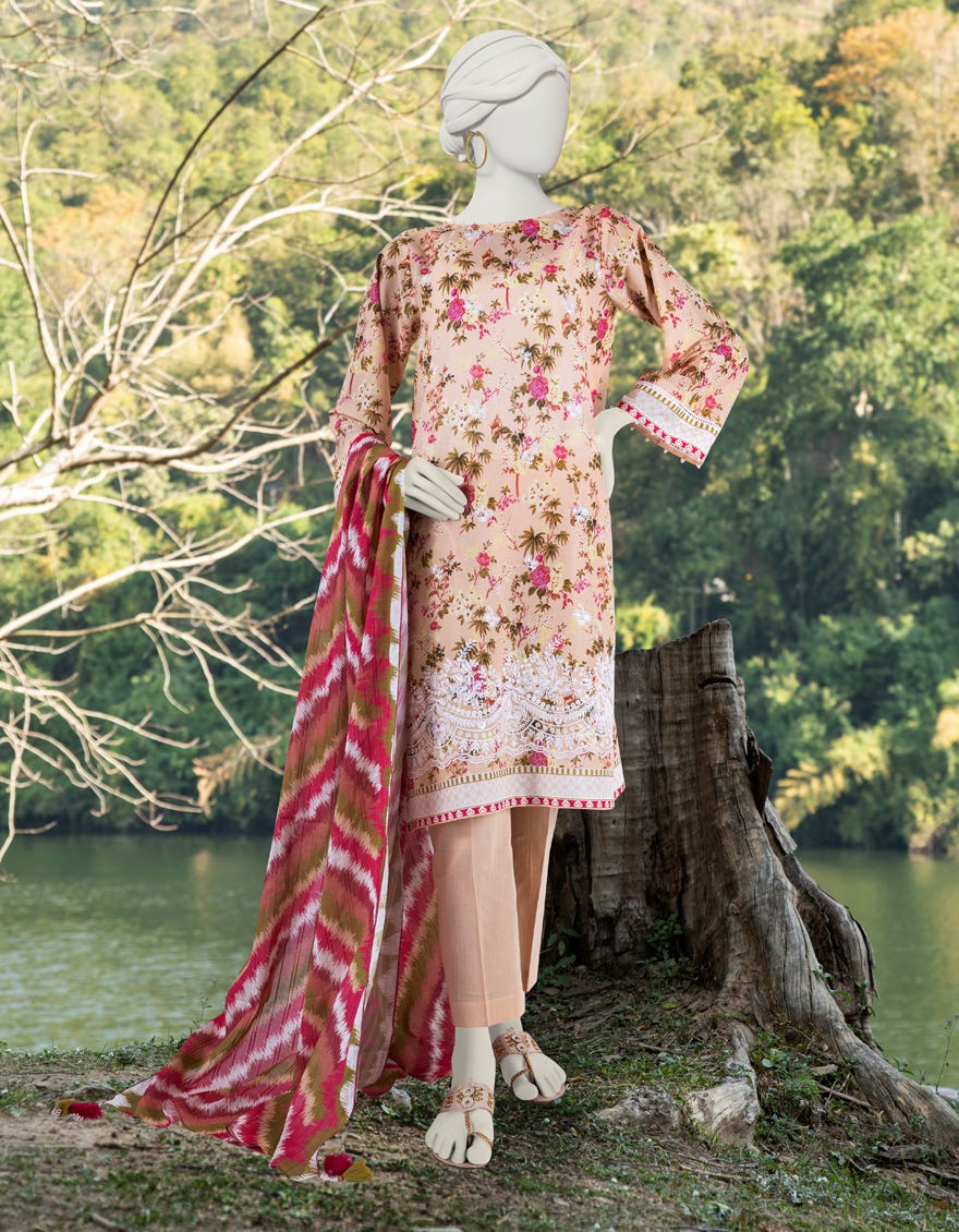 Peach Lawn Unstitched 3 Piece Dress | Jlawn-S-24-268