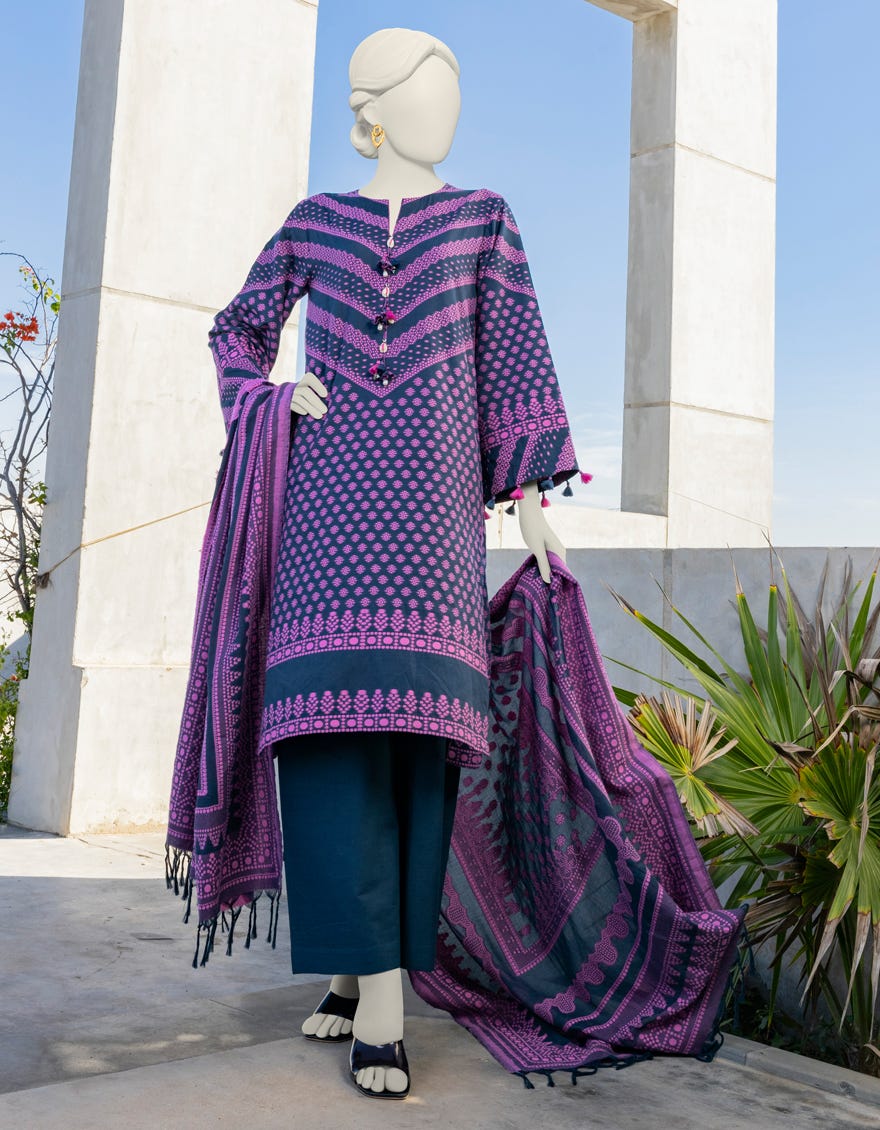 Multicolor Jacquard Unstitched 3 Piece Dress | Jlawn-S-24-296