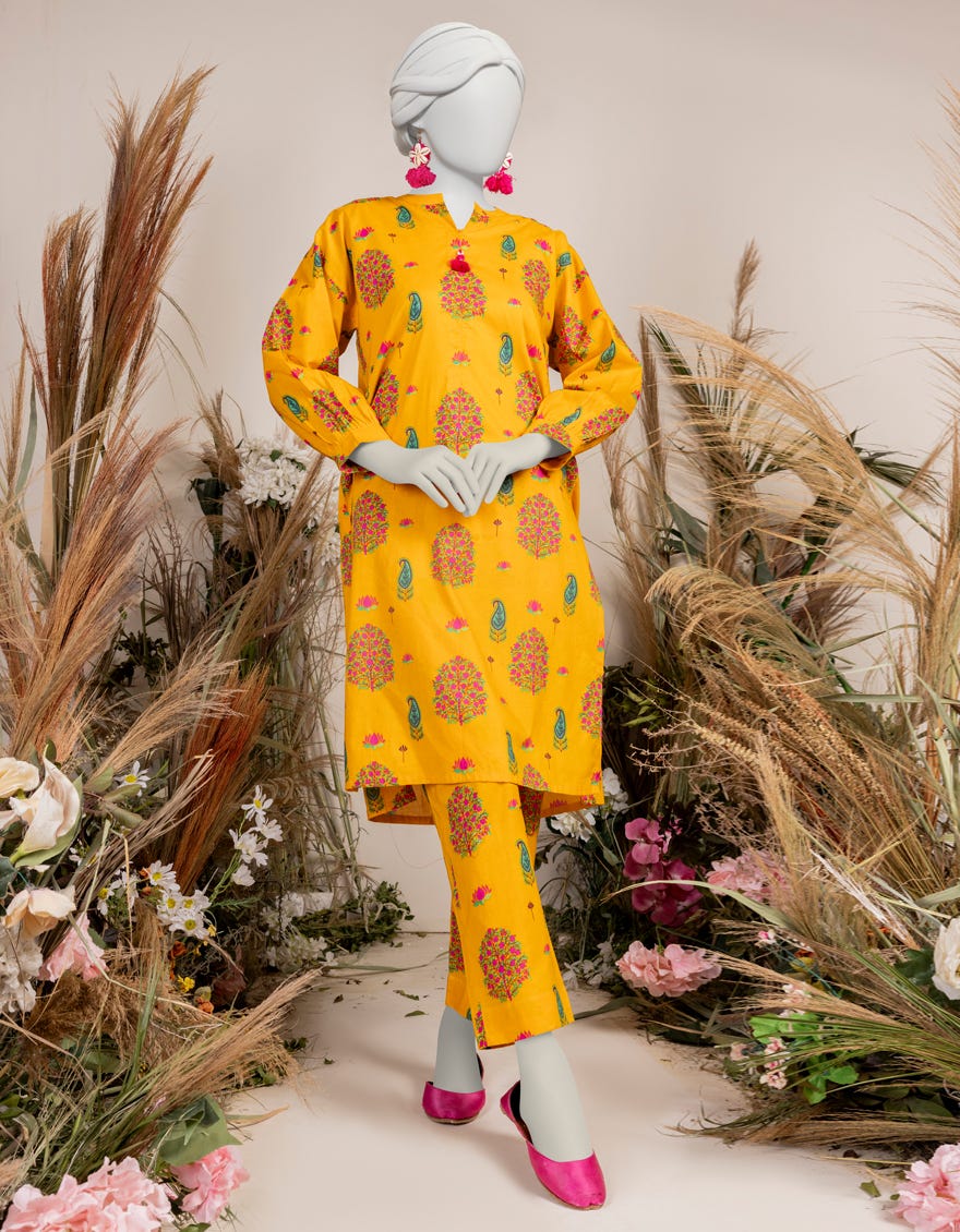 Yellow Liminal Printed Women's Kurti | Jjlk-S-Jpws-24-3000